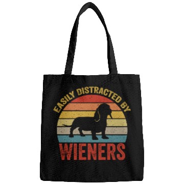 Discover Easily Distracted By Wieners For Dog Lover Bags
