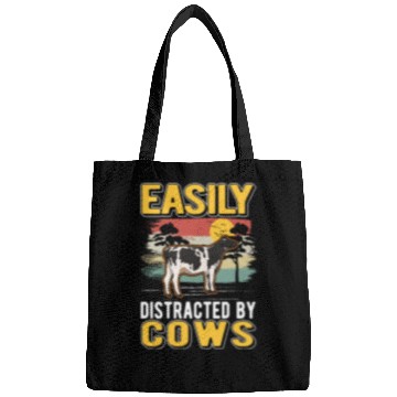 Discover Easily Distracted By Cows Cattle Cow Bags