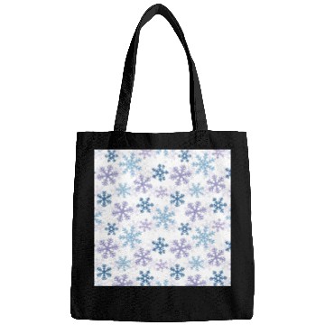 Discover Modern Snowflakes Pattern White Bags