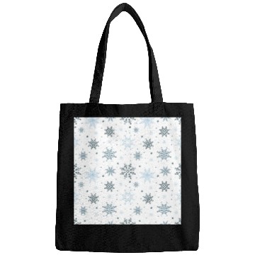 Discover Modern Snowflakes Pattern White Blue Bags