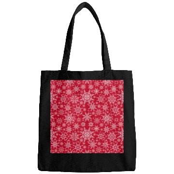 Discover Snowflakes Pattern Red White Bags