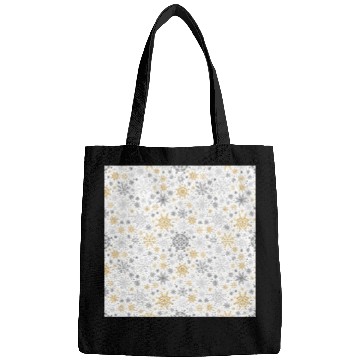 Discover Modern Snowflakes Pattern White Gold Bags