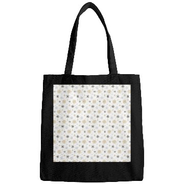 Discover Modern Snowflakes Pattern White Gold Bags