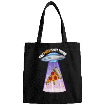 Discover Funny Pizza UFO Alien Abduction Bags