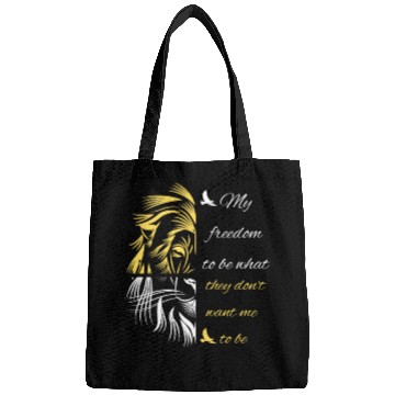 Discover Freedom Saying With Half Lion Face Bags