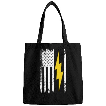 Discover Cool Lightning Bolt And Flag Electrician Bags