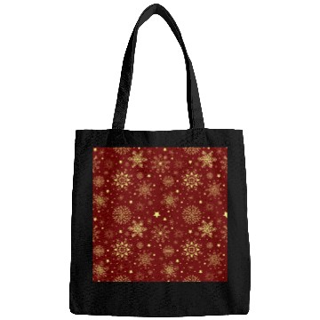 Discover Snowflakes Pattern Burgundy Gold Bags