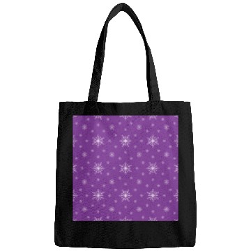Discover Modern Snowflakes Pattern Purple Bags