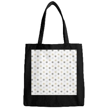 Discover Modern Snowflakes Pattern White Gold Bags