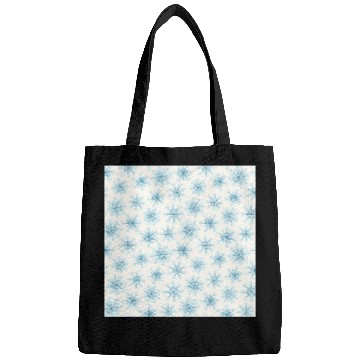 Discover Elegant Snowflakes Pattern White Blue Bags