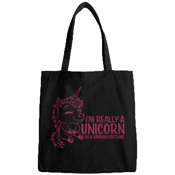Discover Unicorn in human costume Bags