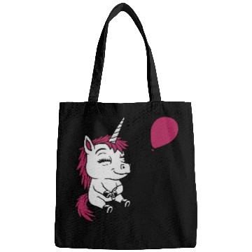Discover Happy balloon unicorn comic Bags