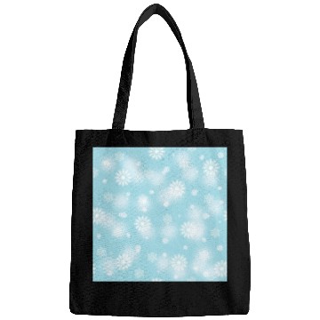 Discover Abstract Blue Snowflakes Pattern Bags