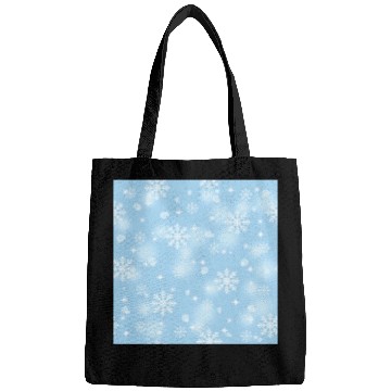 Discover Elegant Blue Bokeh Snowflakes Pattern Bags