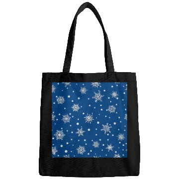 Discover Modern Navy Blue Snowflakes Pattern Bags