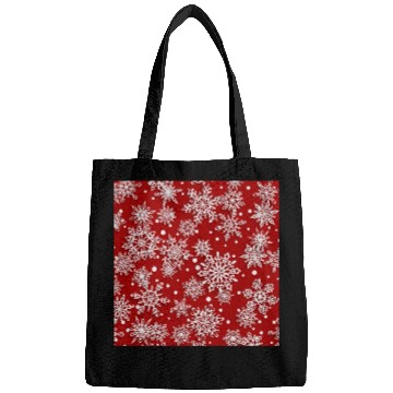 Discover Red Snowflakes Pattern Bags