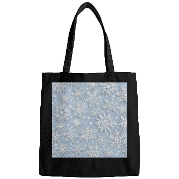 Discover Elegant Blue Snowflakes Pattern Bags