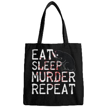 Discover Eat Sleep Murder Repeat Scary Cat Horror Costume Bags