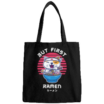 Discover But First Ramen Cat Japan Kawaii Bags