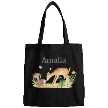 Discover Waldtier Reh Hedgehog Flowers Name Amalia Bags