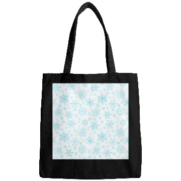 Discover Modern Snowflakes Pattern White Teal Bags