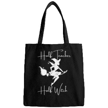 Discover Funny Half Teacher Half Witch Teacher Halloween Bags