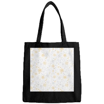 Discover Modern Snowflakes Pattern White Gold Bags