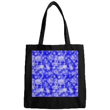 Discover Navy Blue White Snowflakes Pattern Bags
