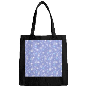 Discover Blue White Snowflakes Pattern Bags