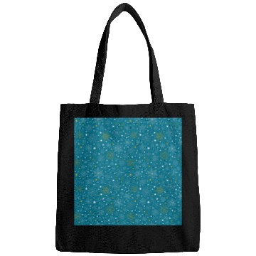 Discover Snowflakes Pattern Blue Gold Bags