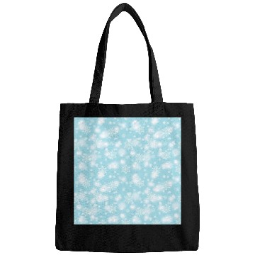 Discover Abstract Blue Snowflakes Pattern Bags