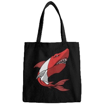 Discover Scuba Diver Red White Flag Shark Scuba Diving Bags