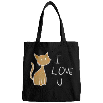 Discover brown cat i love you Bags