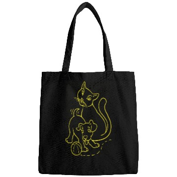 Discover Cat And Dog Yellow Bags