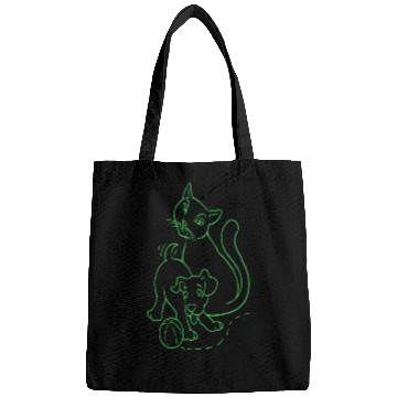 Discover Cat And Dog Green One Bags