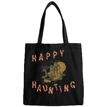 Discover Happy haunting party pumpkins dead house bat Bags