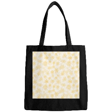 Discover Elegant Snowflakes Pattern White Yellow Bags