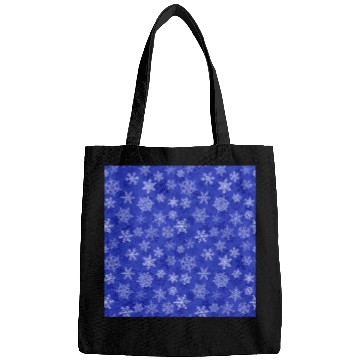 Discover Pretty Navy Blue Snowflakes Pattern Bags