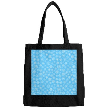 Discover Modern Blue Snowflakes Pattern Bags