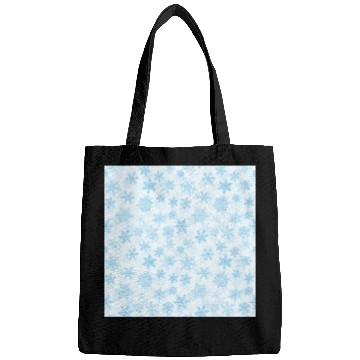 Discover Elegant Snowflakes Pattern White Blue Bags