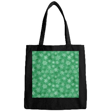 Discover Pretty Green Snowflakes Pattern Bags