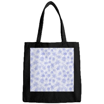 Discover Elegant Snowflakes Pattern White Purple Bags