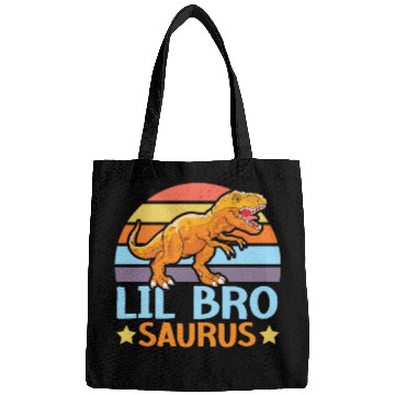 Discover Lil Bro Saurus Best Bro Ever Brotherhood Dinosaur Bags