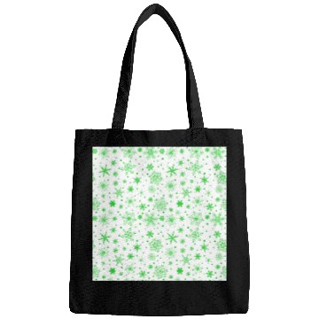 Discover Snowflakes Pattern Green White Bags
