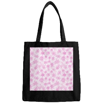 Discover Elegant Snowflakes Pattern White Pink Bags