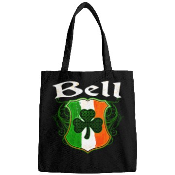 Discover Bell Irish Surname Ireland Flag Shield Shamrock Bags