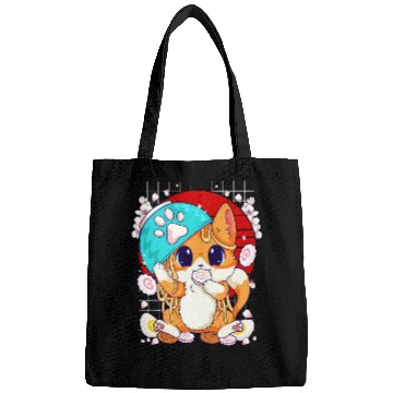 Discover Kitty Eating Ramen And Kawaii Shusi Bags