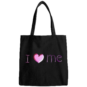 Discover i love me lettering pink Bags
