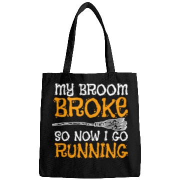 Discover Funny Running Witch Halloween Costum Bags
