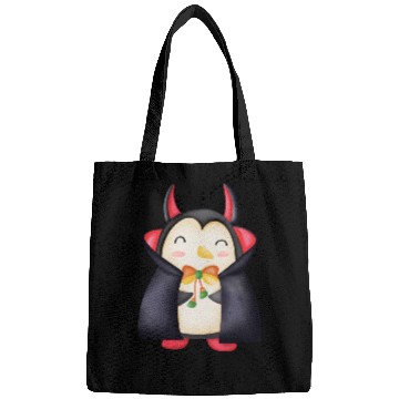 Discover Halloween Penguin in vampire costume Bags